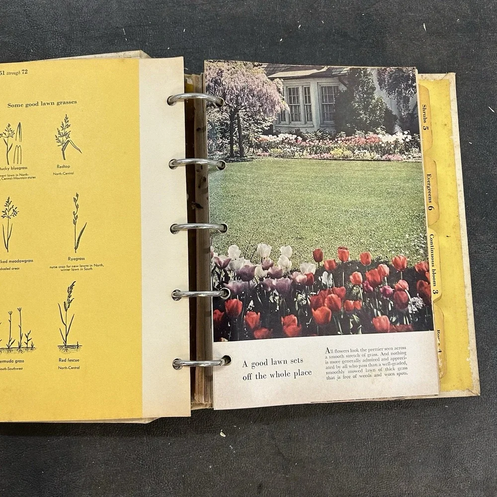 Better‎ Homes and Gardens Garden Book 1954 2nd Edition 5 Ring Binder Vintage